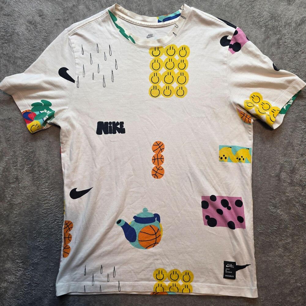 Nike Air Artist In Residence Shirt Mens M White David Bruce Graphic T-Shirt